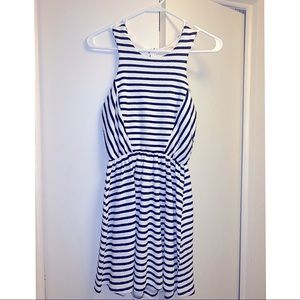 Black and white striped dress